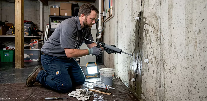 Basement Leak Repair From Inside in Brea